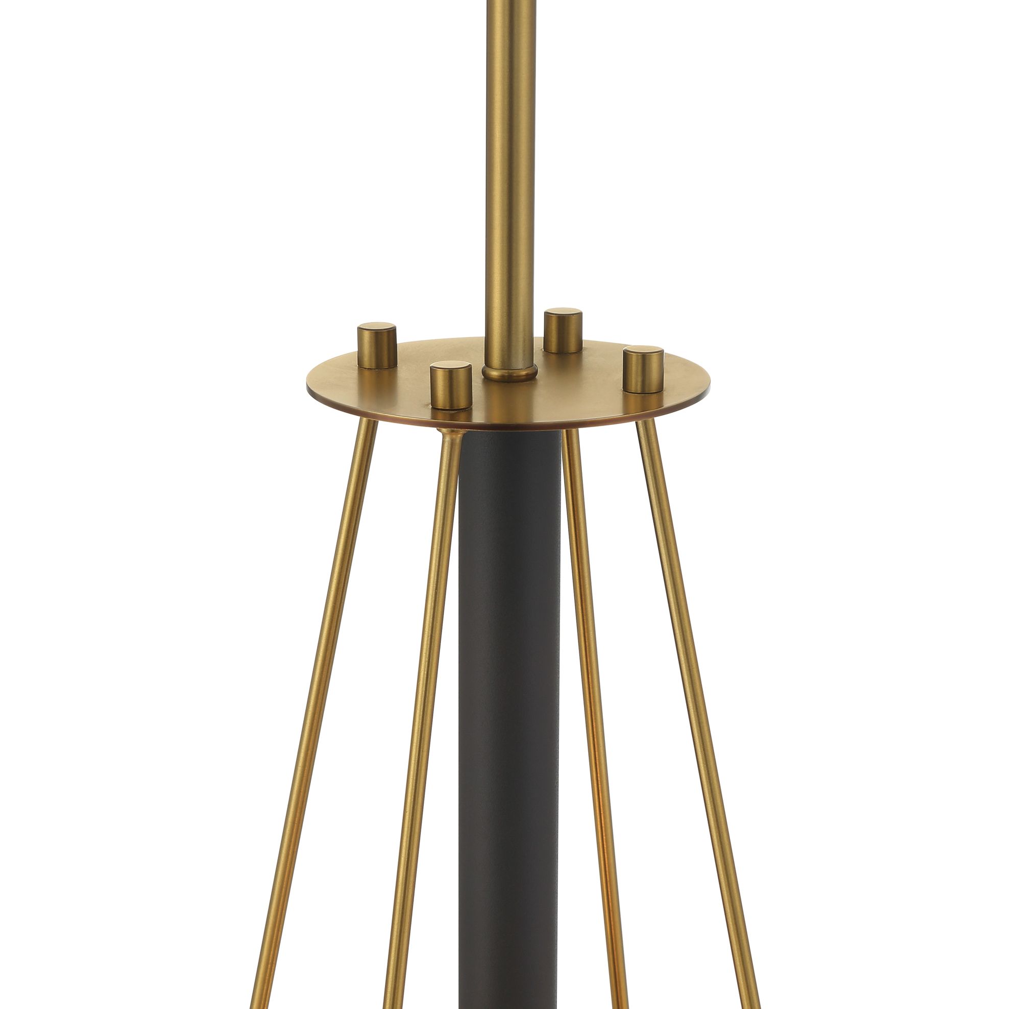 Minka Lavery BAX 4-Light 24-in Black and Brass Pendant with Glass Shade