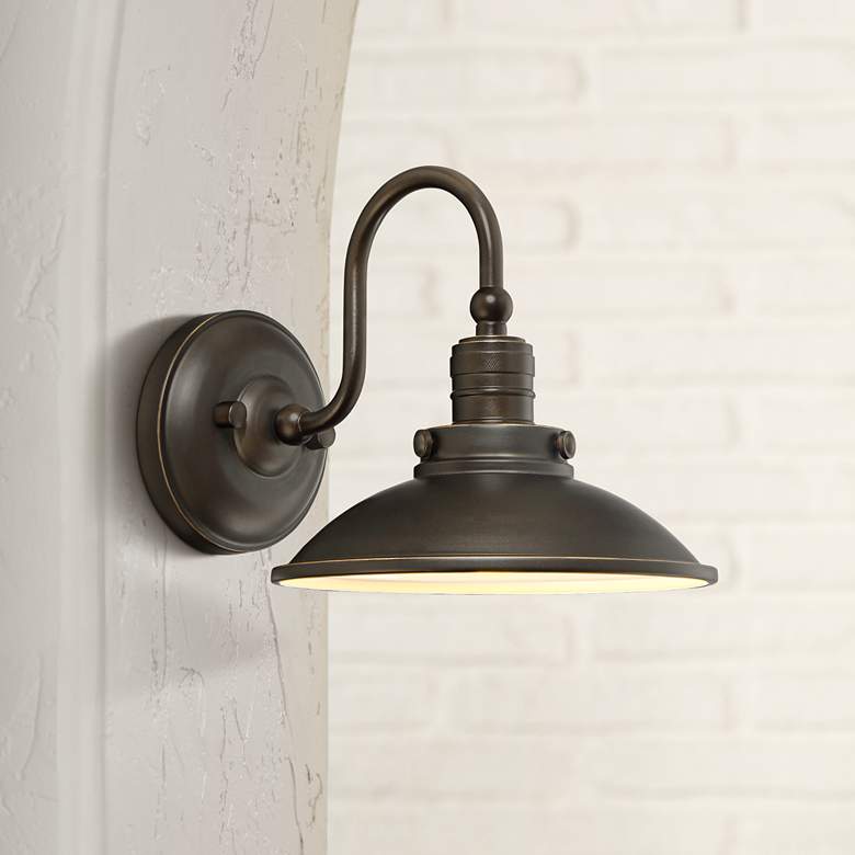 Image 1 Minka Lavery Baytree Lane 8 1/2" Oiled Bronze LED Outdoor Wall Light