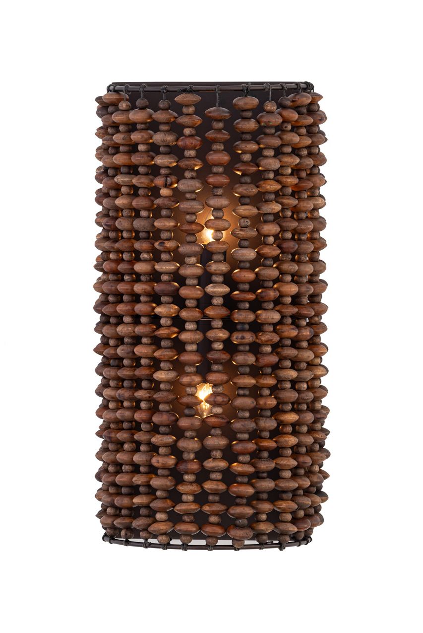 Thumbnail2 of Minka Lavery Beaudelle 2-Light 8-in Dark Bronze Wall Sconce with Wood Beads