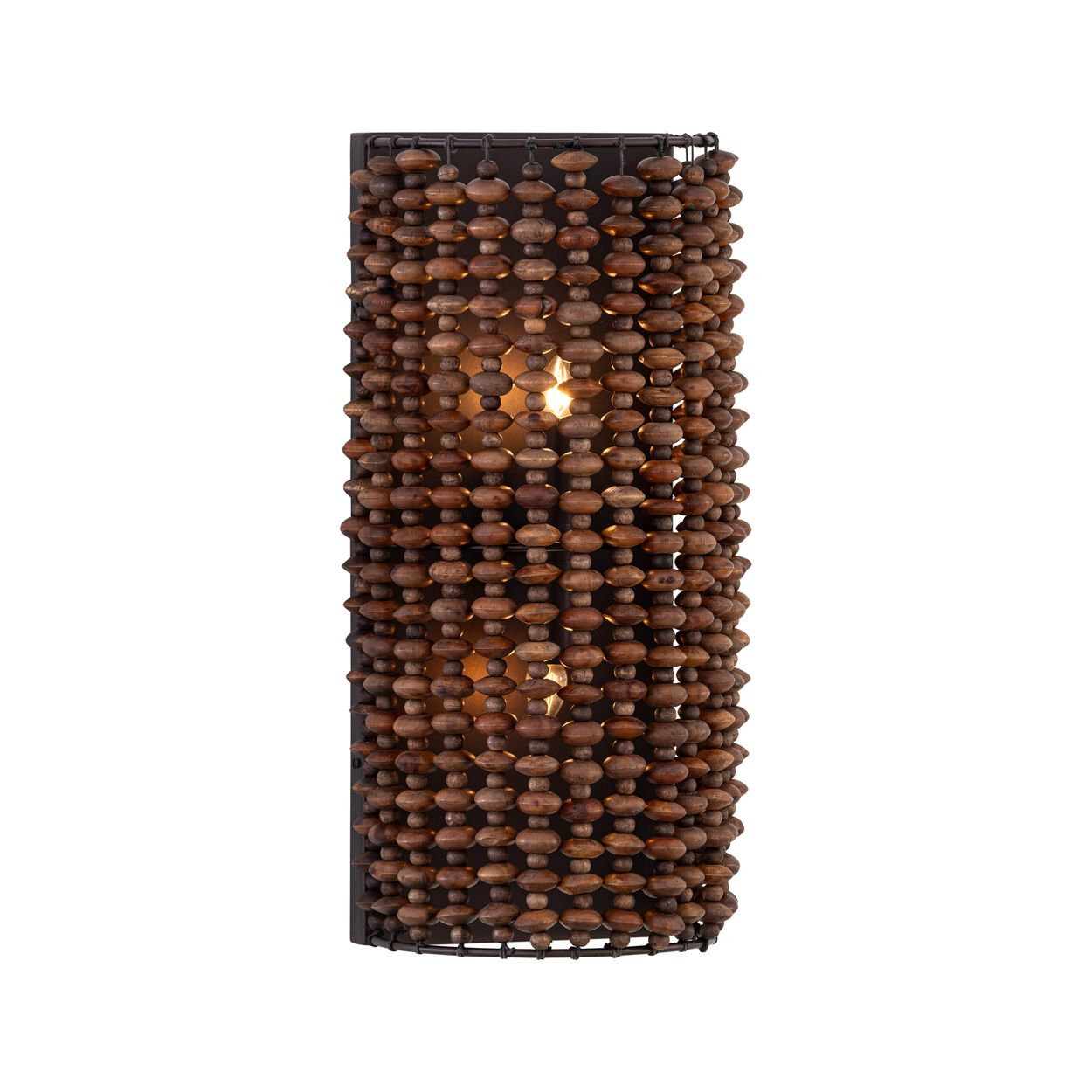 Thumbnail3 of Minka Lavery Beaudelle 2-Light 8-in Dark Bronze Wall Sconce with Wood Beads more views