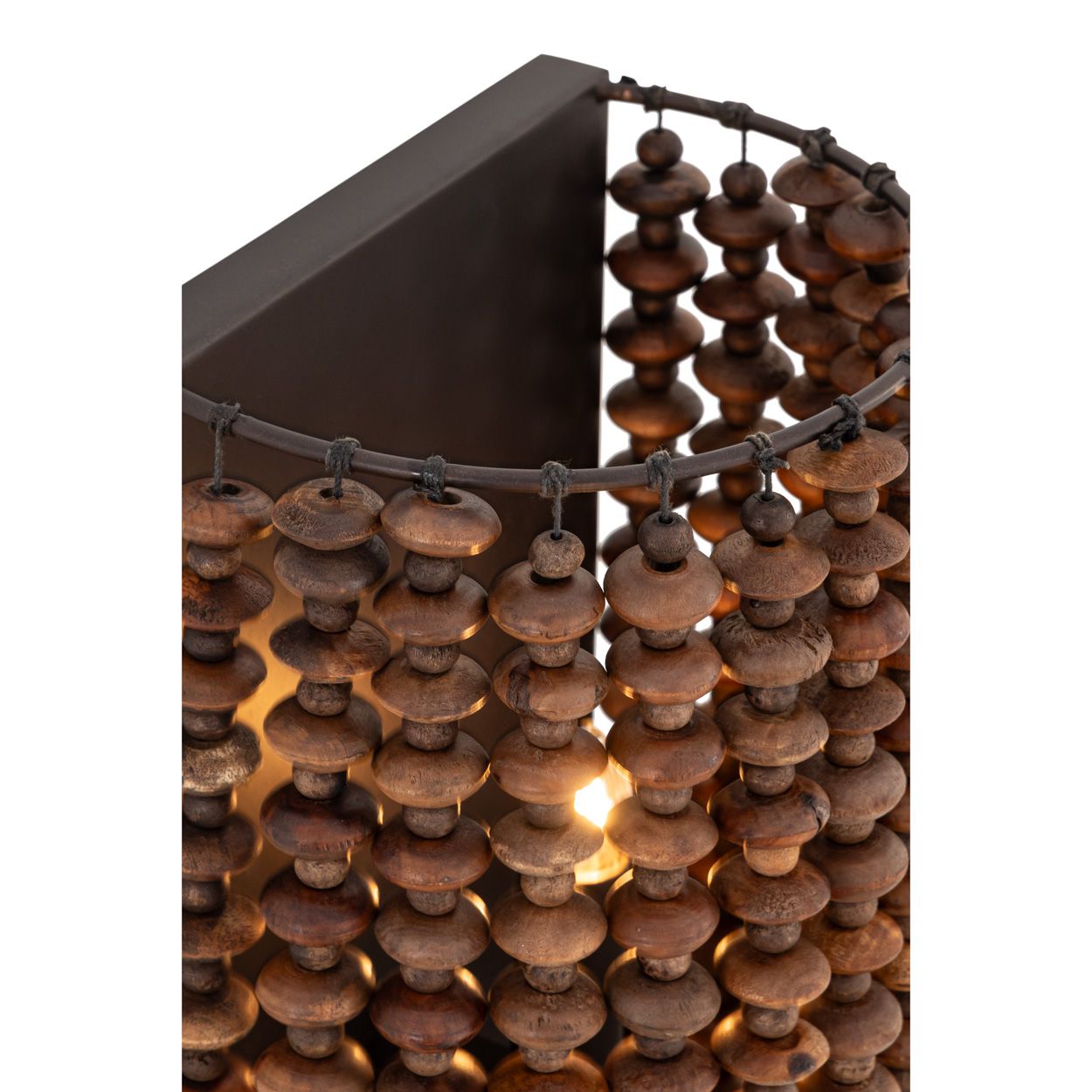 Minka Lavery Beaudelle 2-Light 8-in Dark Bronze Wall Sconce with Wood Beads