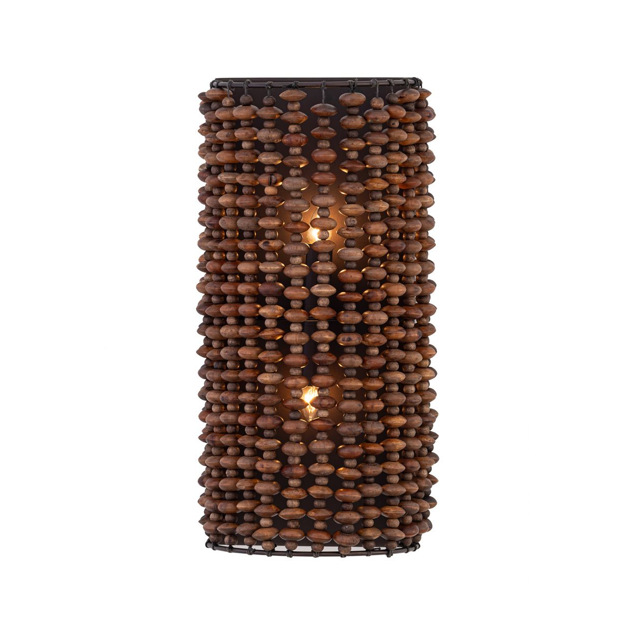 Minka Lavery Beaudelle 2-Light 8-in Dark Bronze Wall Sconce with Wood Beads