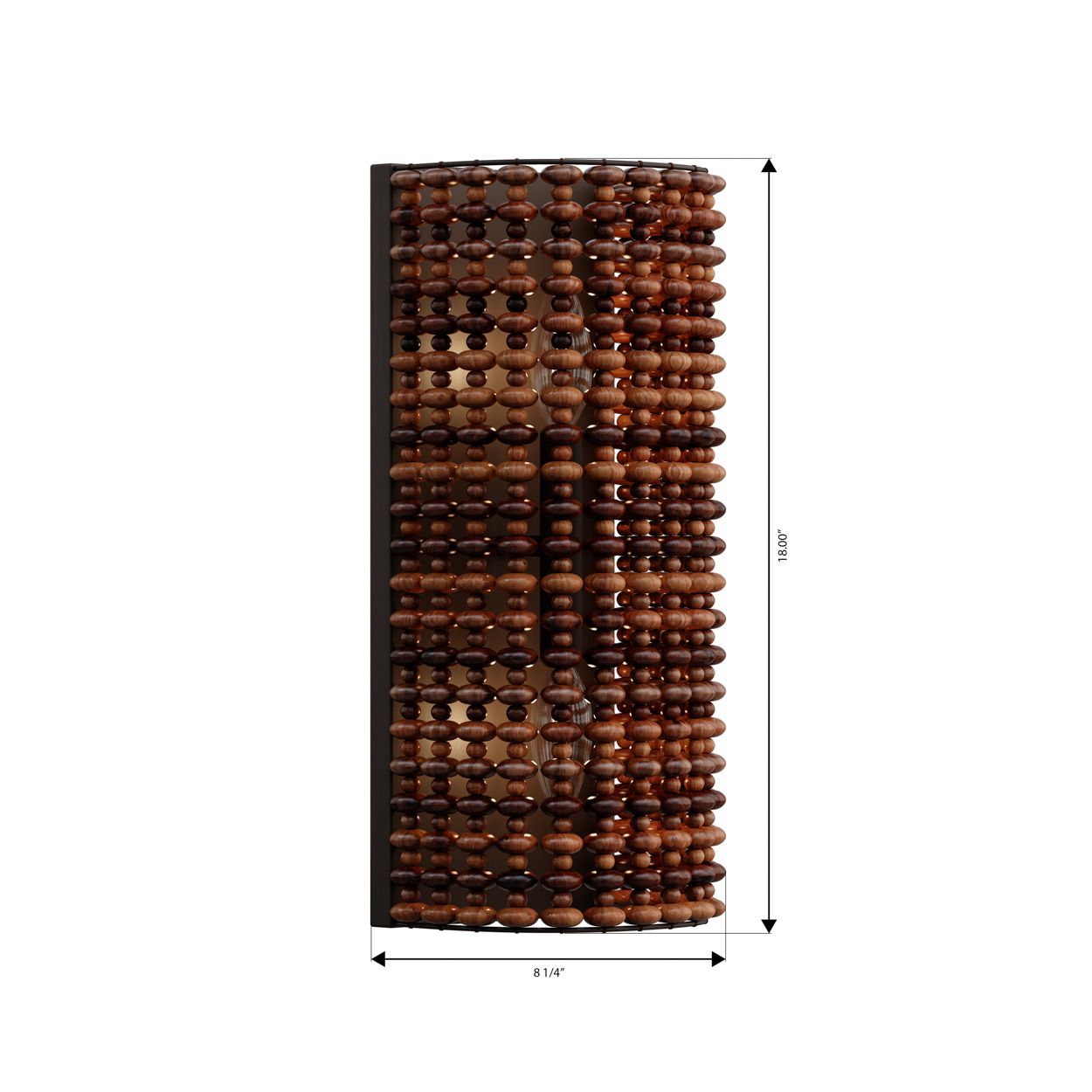 Minka Lavery Beaudelle 2-Light 8-in Dark Bronze Wall Sconce with Wood Beads