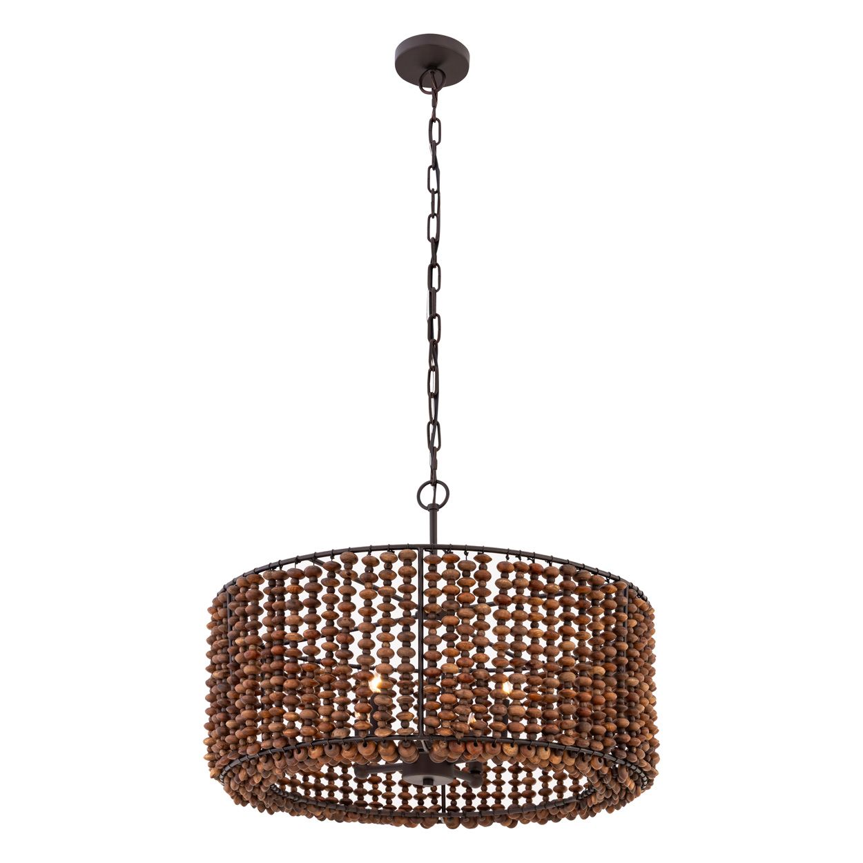 Image 6 Minka Lavery Beaudelle 4-Light 26-in Dark Bronze Pendant with Wood Beads more views