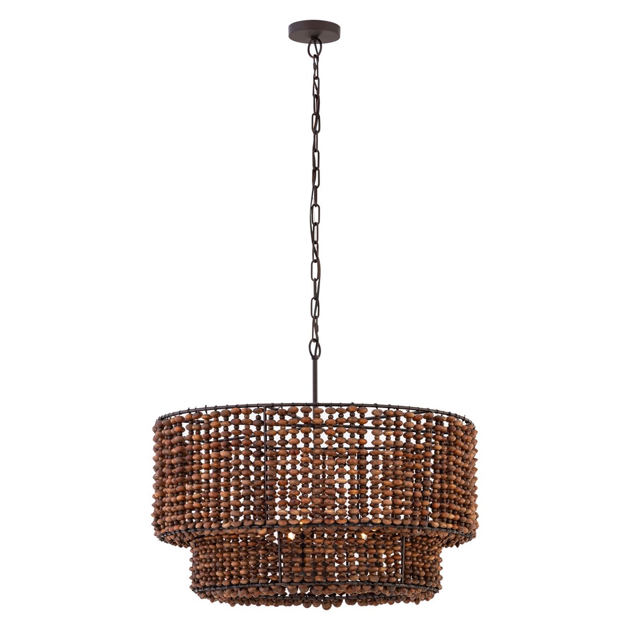 Image 3 Minka Lavery Beaudelle 5-Light 30-in Dark Bronze Pendant with Wood Beads more views