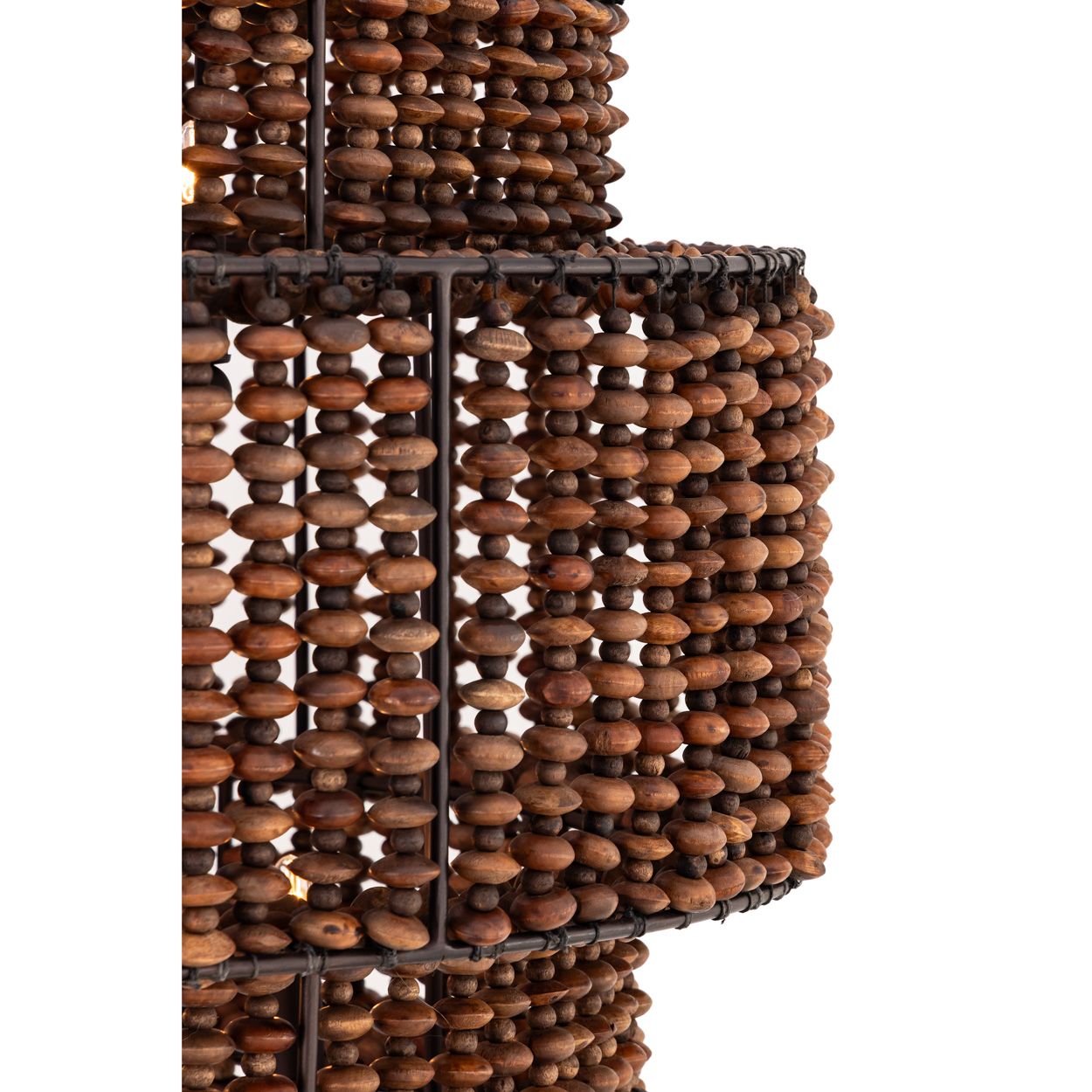 Minka Lavery Beaudelle 9-Light 30-in Dark Bronze Pendant with Wood Beads