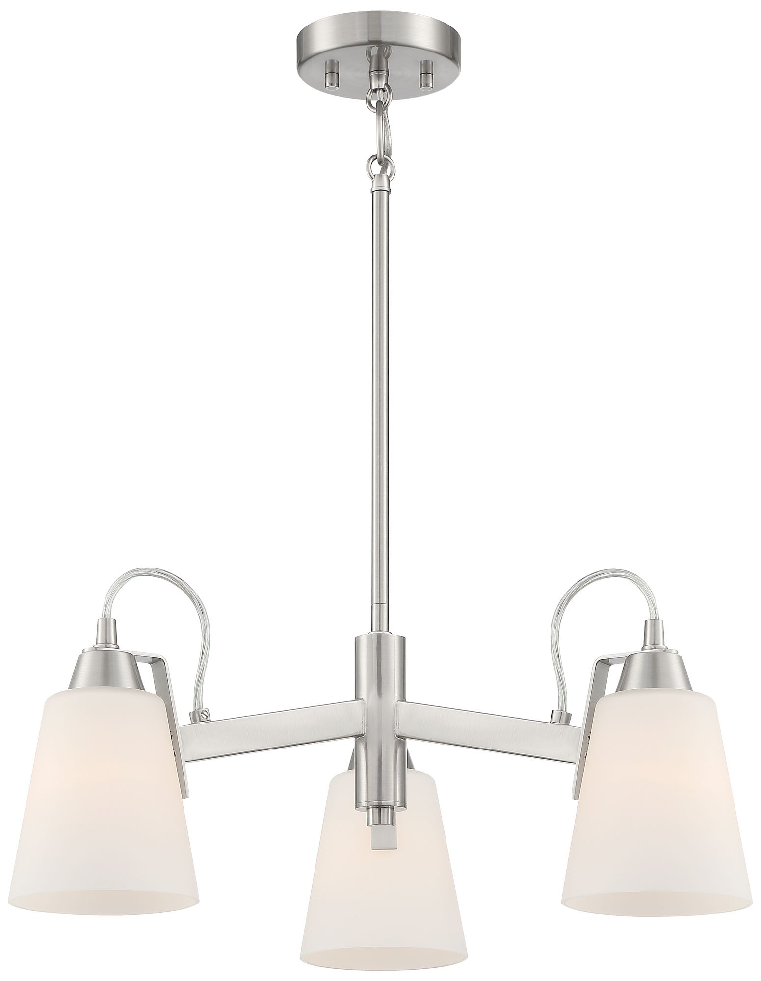 Minka-Lavery Beckonridge 3-Light Brushed Nickel Chandelier with Opal Shades