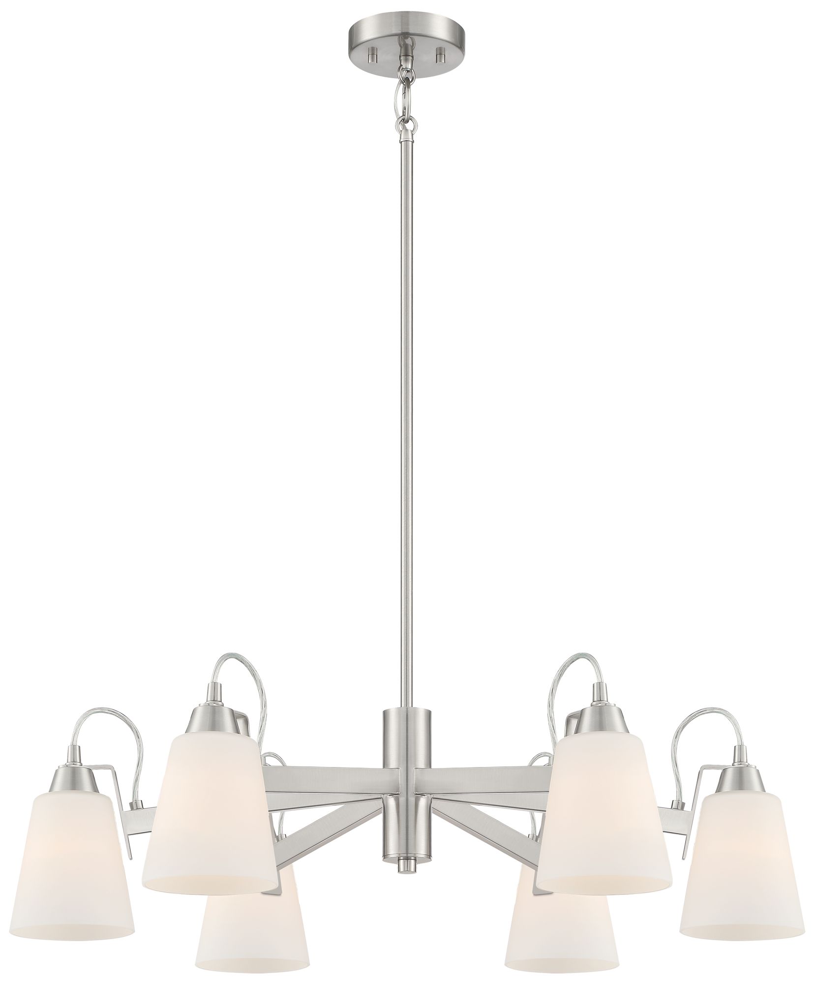 Minka-Lavery Beckonridge 6-Light Brushed Nickel Chandelier with Opal Shades
