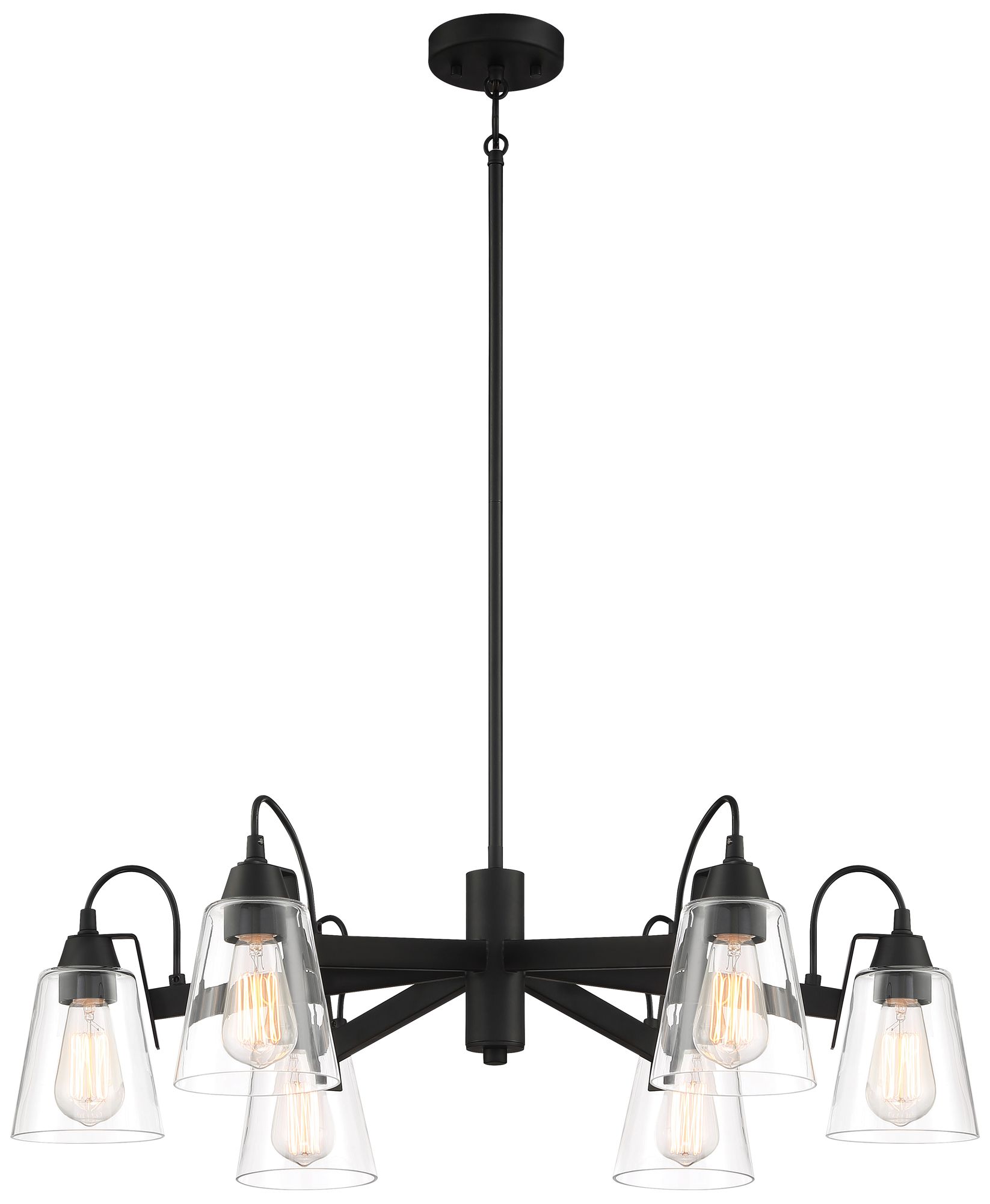 Thumbnail3 of Minka-Lavery Beckonridge 6-Light Coal Black Chandelier with Glass Shades
