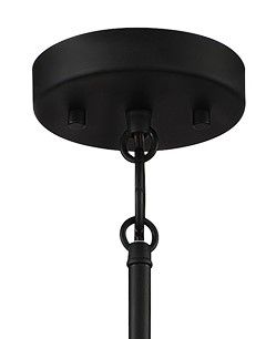 Minka-Lavery Beckonridge 6-Light Coal Black Chandelier with Glass Shades in scene