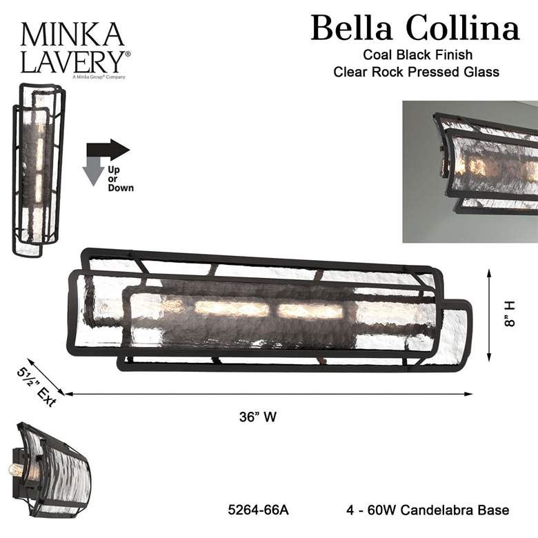Image 7 Minka Lavery Bella Collina 2-Light Black 36-in. Bath Vanity more views