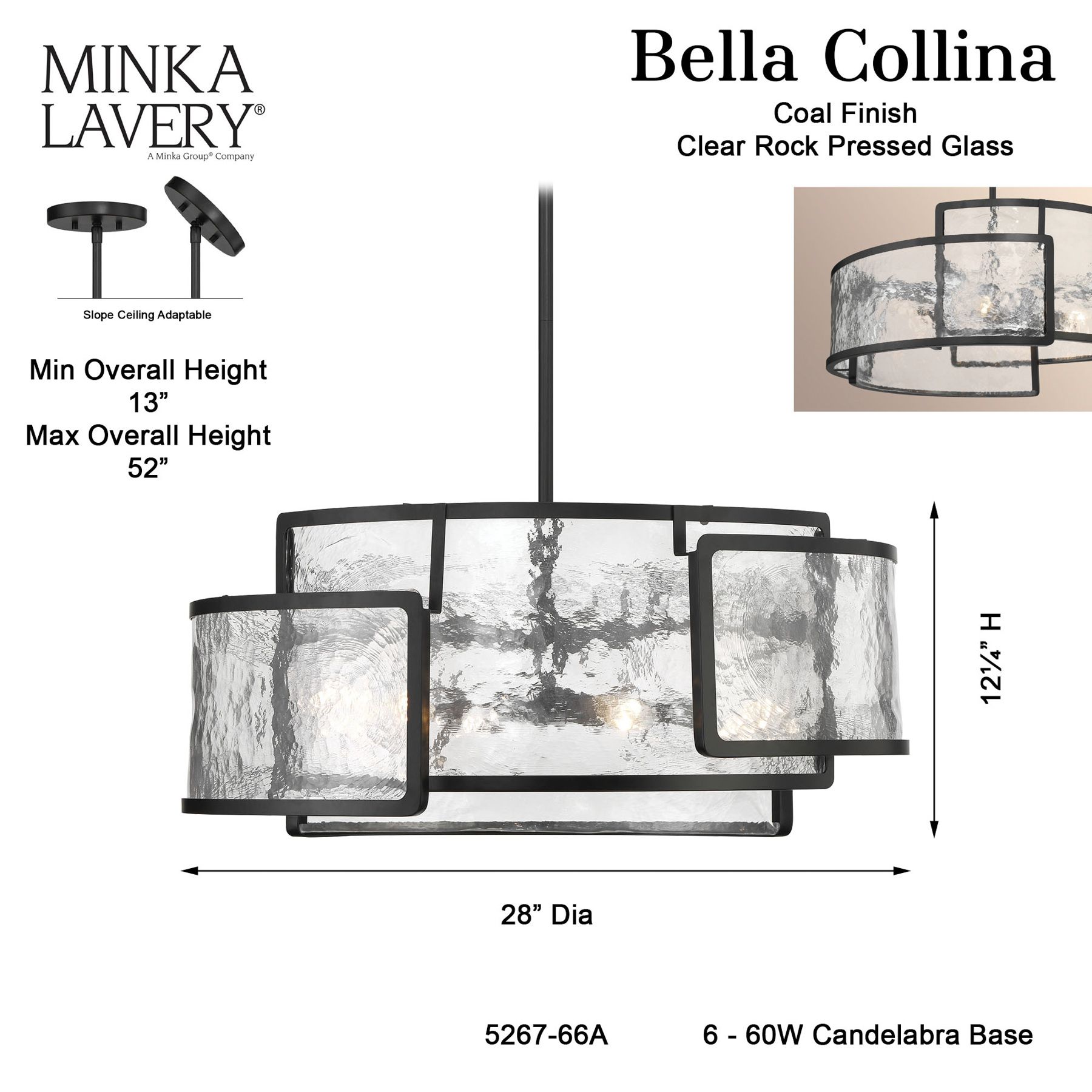 Minka Lavery Bella Collina 6-Light Black Pendant
