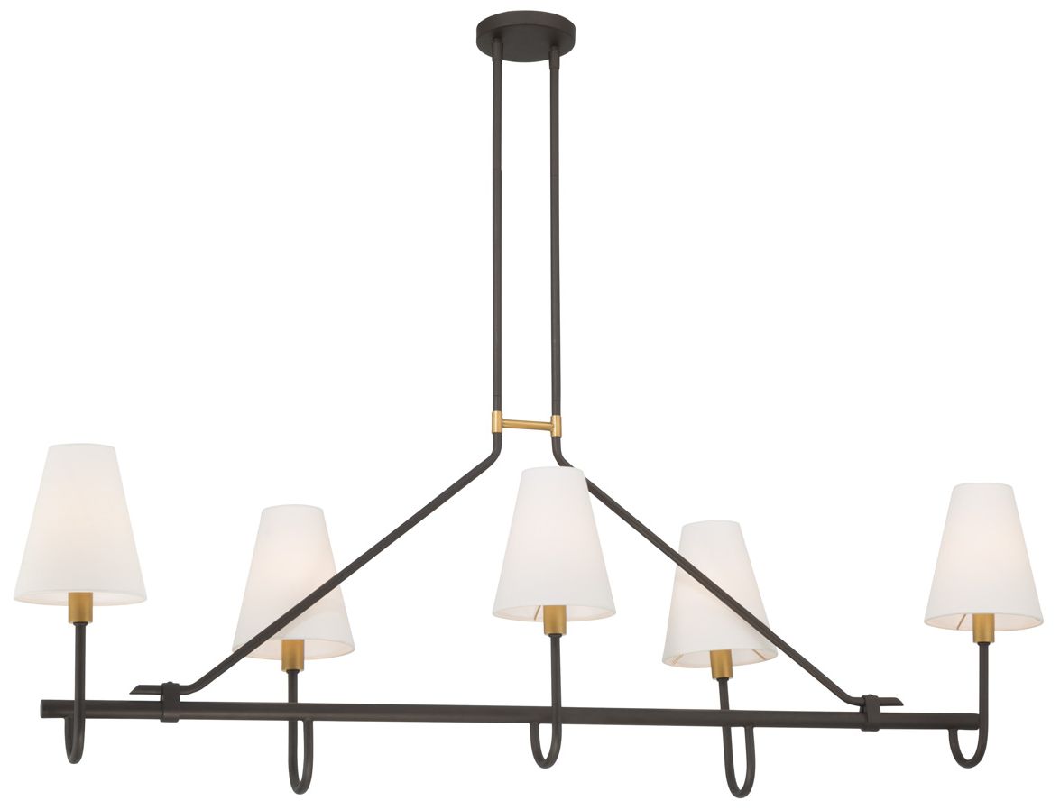 Minka Lavery Bellforge 5-Light 11-in Brass and Bronze Linear Chandelier
