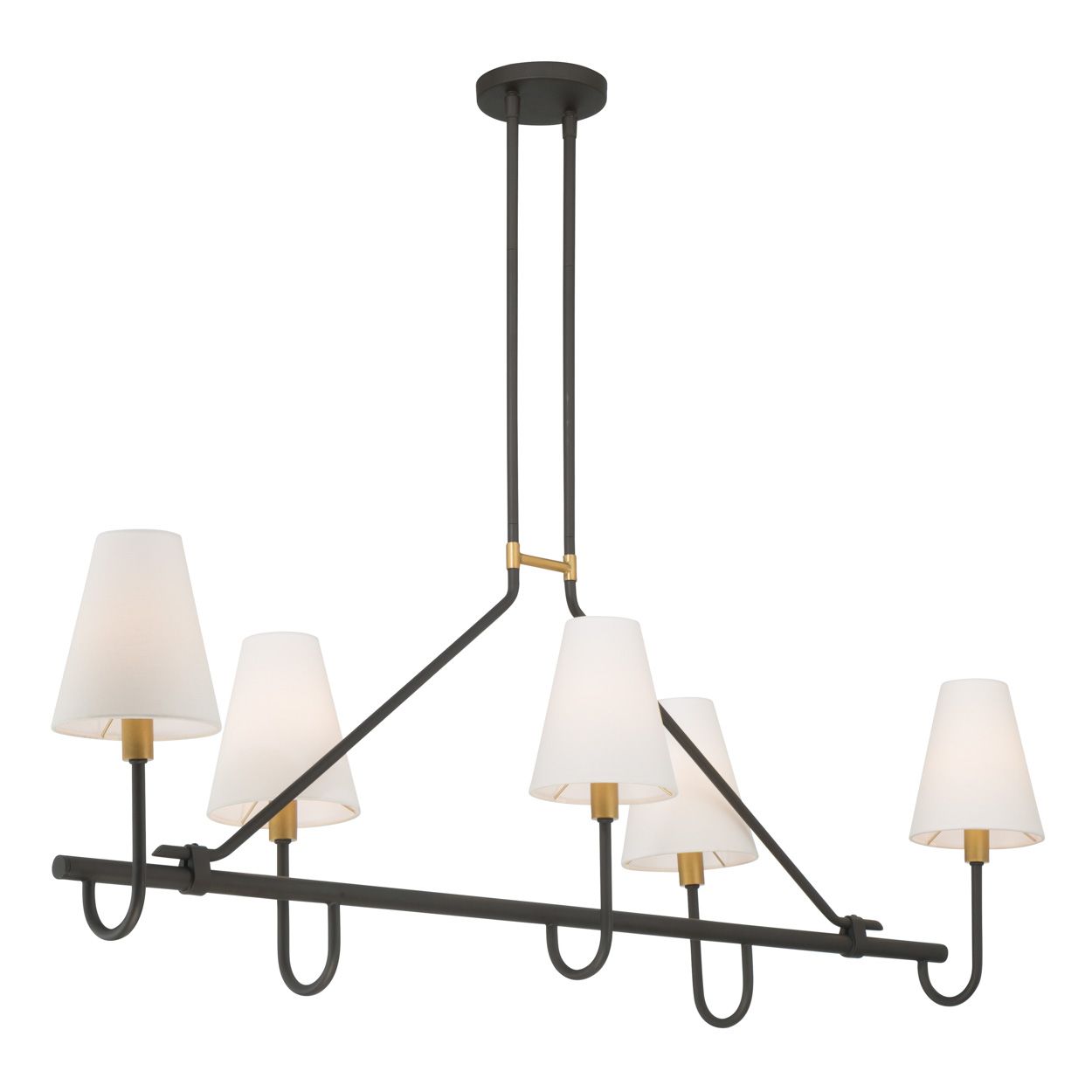 Image 3 Minka Lavery Bellforge 5-Light 11-in Brass and Bronze Linear Chandelier more views