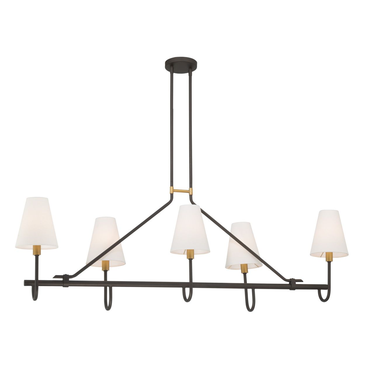 Image 4 Minka Lavery Bellforge 5-Light 11-in Brass and Bronze Linear Chandelier more views