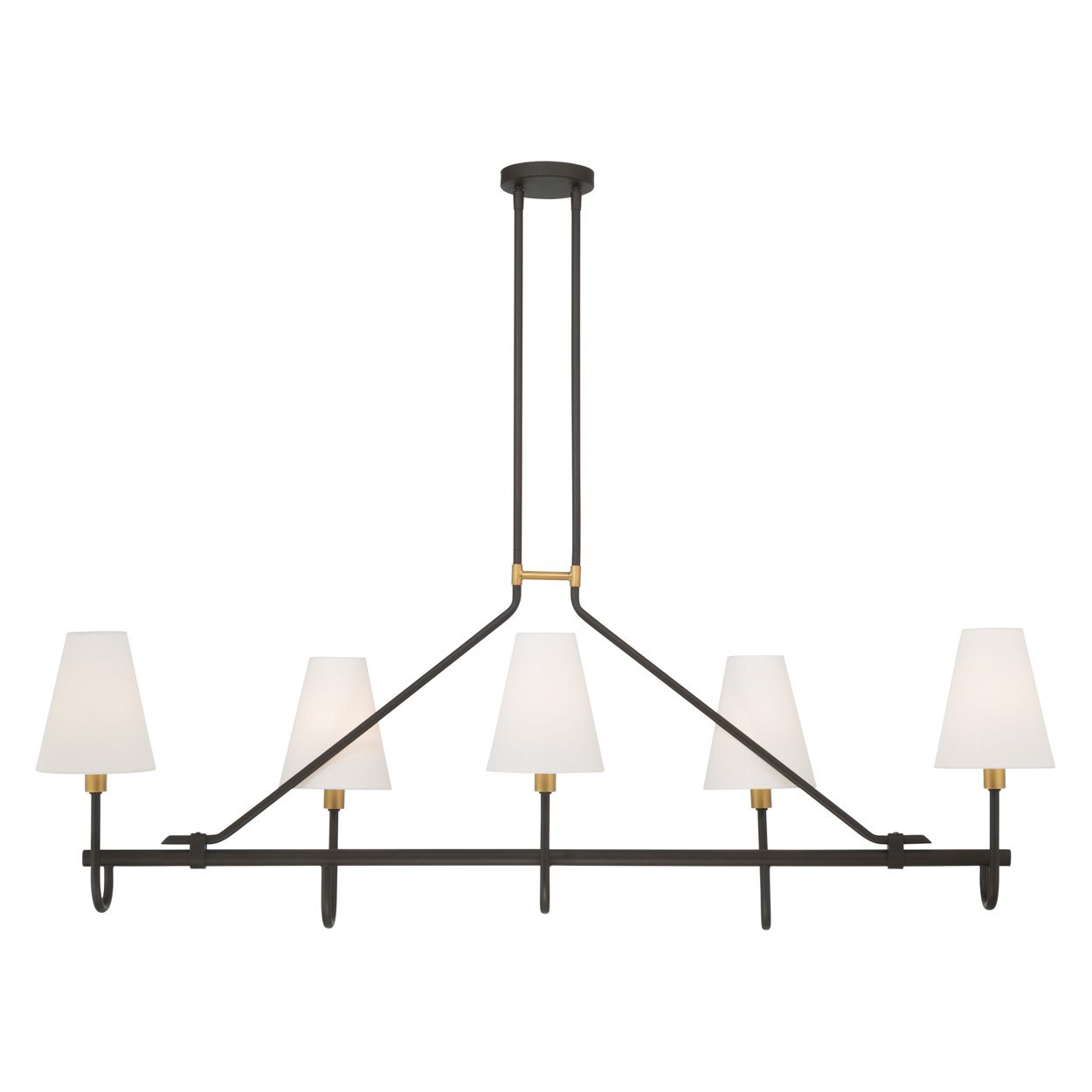 Image 6 Minka Lavery Bellforge 5-Light 11-in Brass and Bronze Linear Chandelier more views