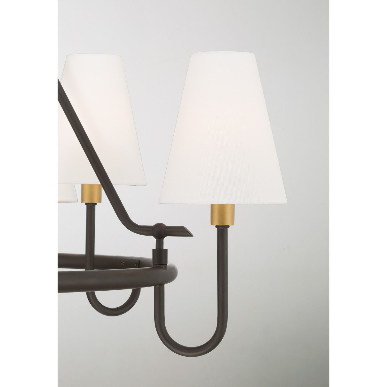 Thumbnail3 of Minka Lavery Bellforge 8-Light 37-in Brass and Bronze Pendant with Shades more views