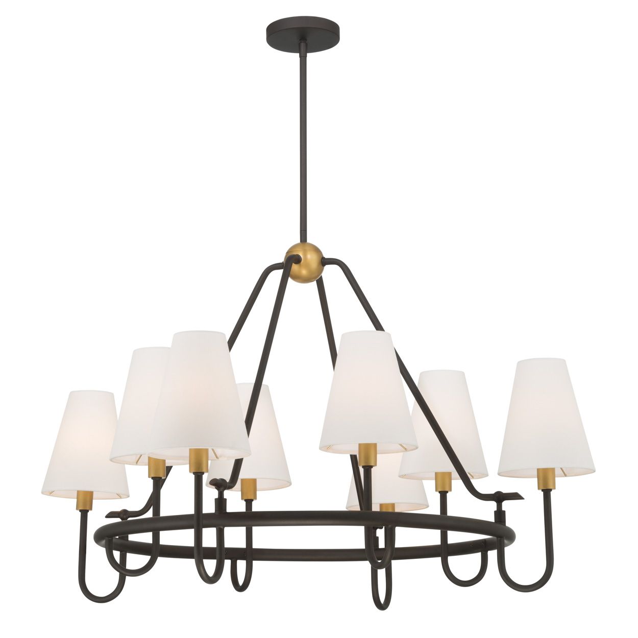 Minka Lavery Bellforge 8-Light 37-in Brass and Bronze Pendant with Shades