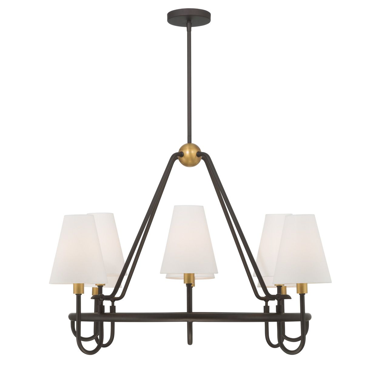Minka Lavery Bellforge 8-Light 37-in Brass and Bronze Pendant with Shades