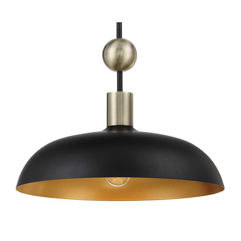 Image 6 Minka-Lavery Biloxi 1-Light Coal and Antique Brass Pendant more views