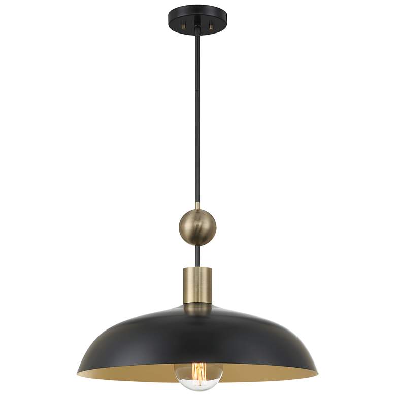 Image 2 Minka-Lavery Biloxi 1-Light Coal and Antique Brass Pendant
