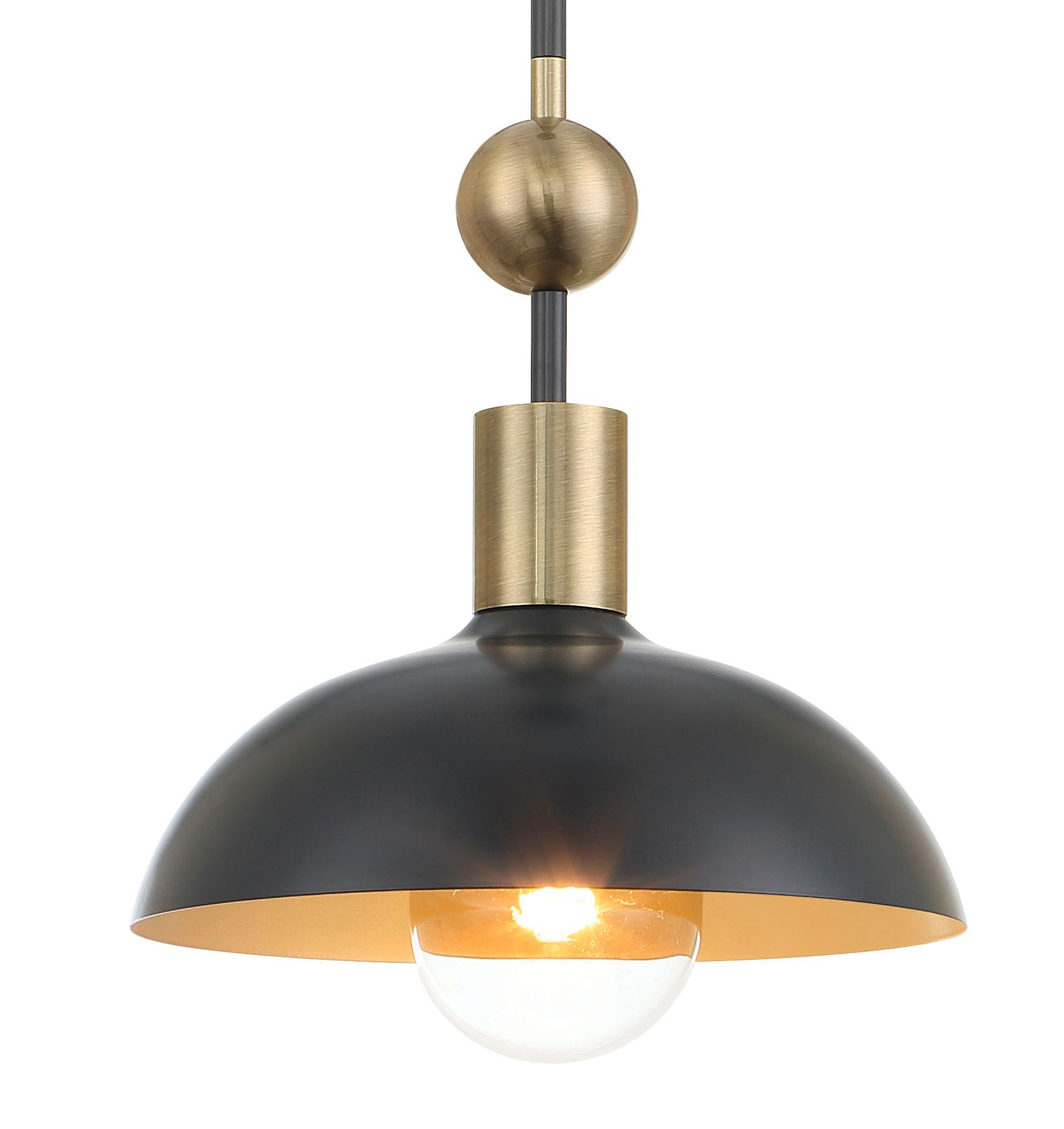 Image 3 Minka-Lavery Biloxi 1-Light Coal Black and Antique Brass Pendant more views