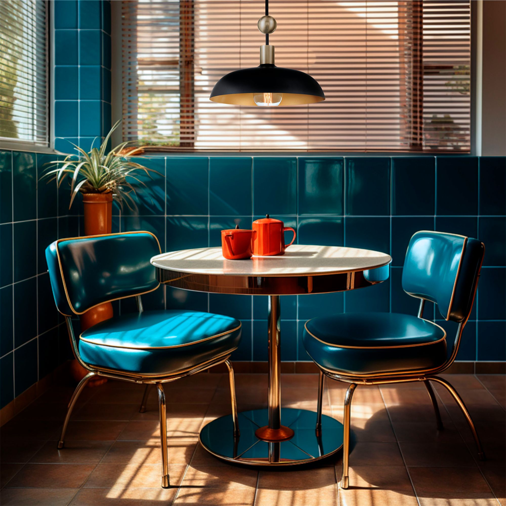 Image 4 Minka-Lavery Biloxi 1-Light Coal Black and Antique Brass Pendant more views