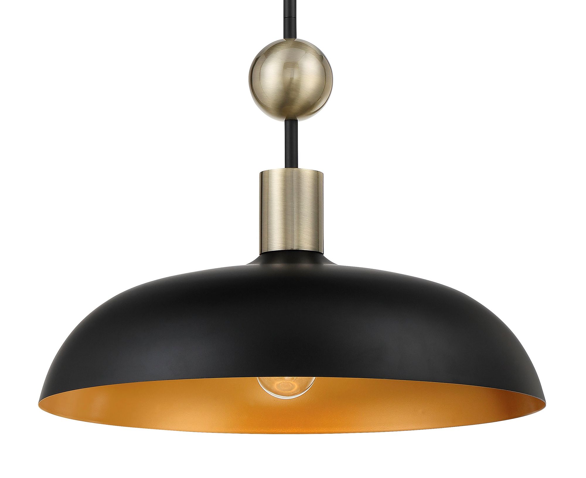 Image 7 Minka-Lavery Biloxi 1-Light Coal Black and Antique Brass Pendant more views