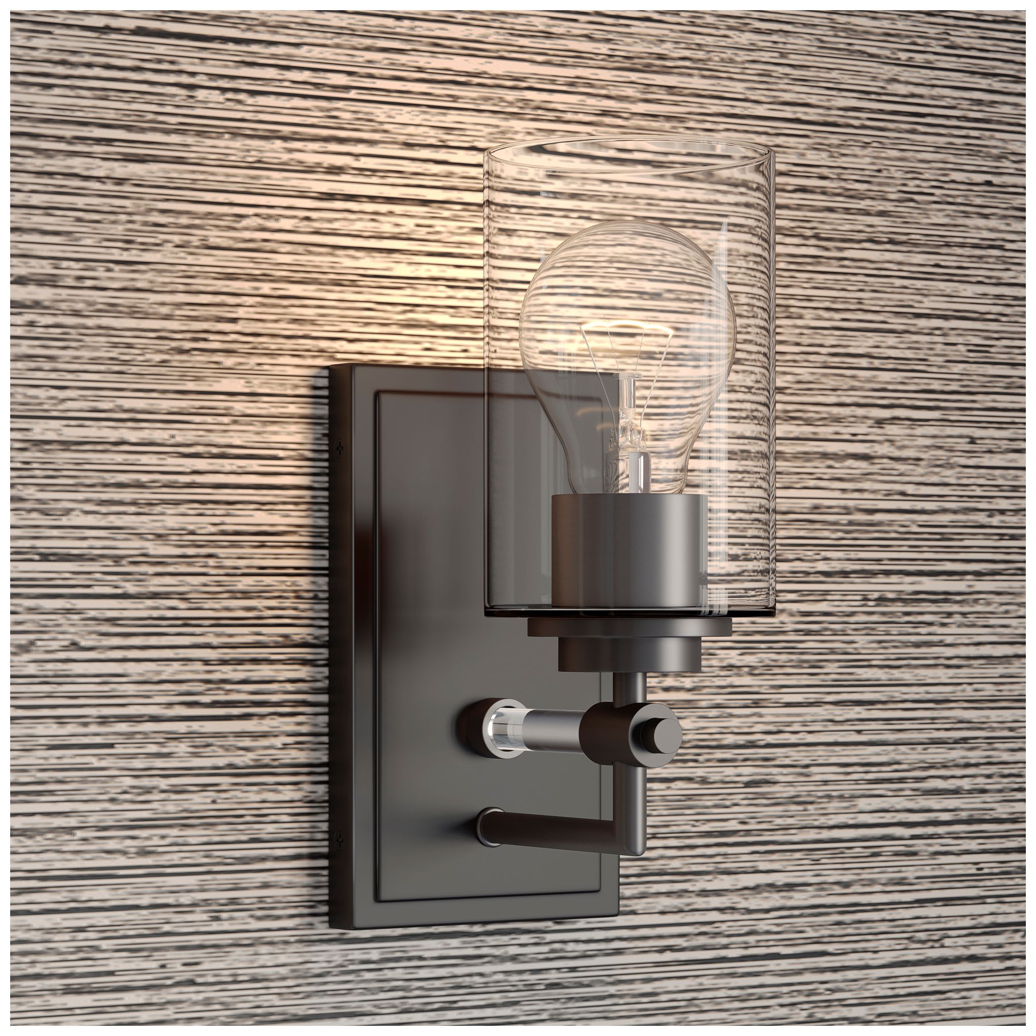 Image 2 Minka-Lavery Binsly 1-Light 4.5-in Bath Sconce  Rustic Gun Metal with Shade more views