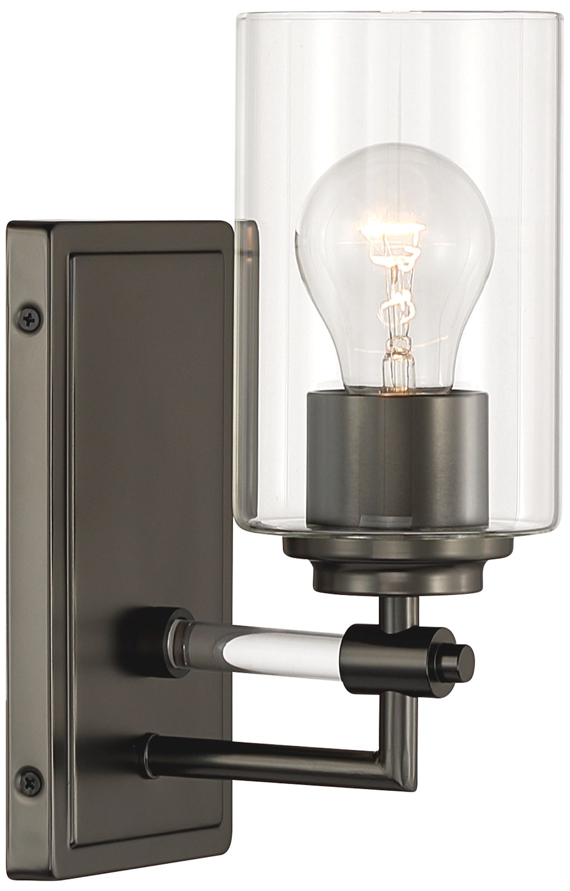 Image 3 Minka-Lavery Binsly 1-Light 4.5-in Bath Sconce  Rustic Gun Metal with Shade more views