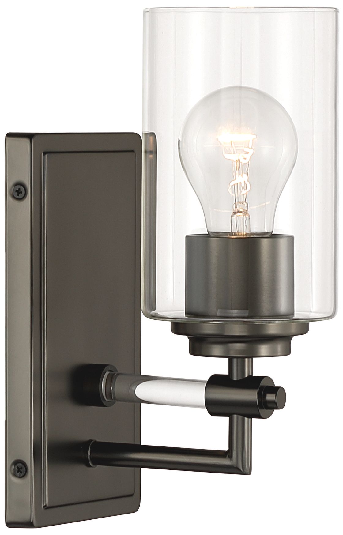 Image 5 Minka-Lavery Binsly 1-Light 4.5-in Bath Sconce  Rustic Gun Metal with Shade more views