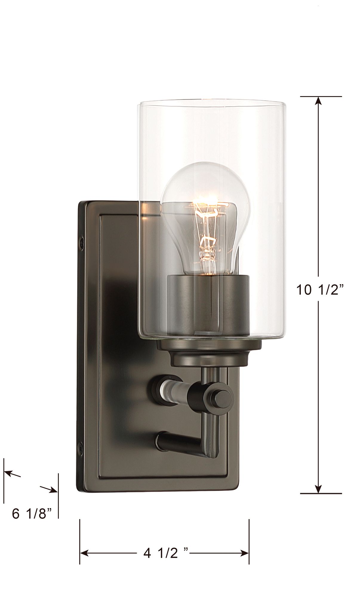Image 6 Minka-Lavery Binsly 1-Light 4.5-in Bath Sconce  Rustic Gun Metal with Shade more views