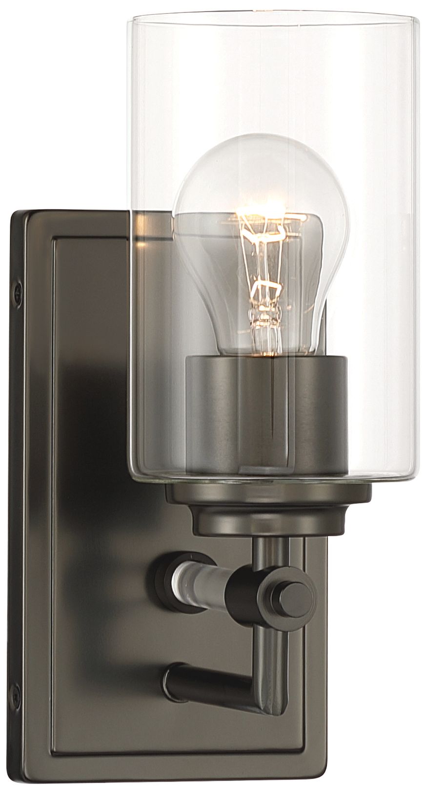 Image 7 Minka-Lavery Binsly 1-Light 4.5-in Bath Sconce  Rustic Gun Metal with Shade more views