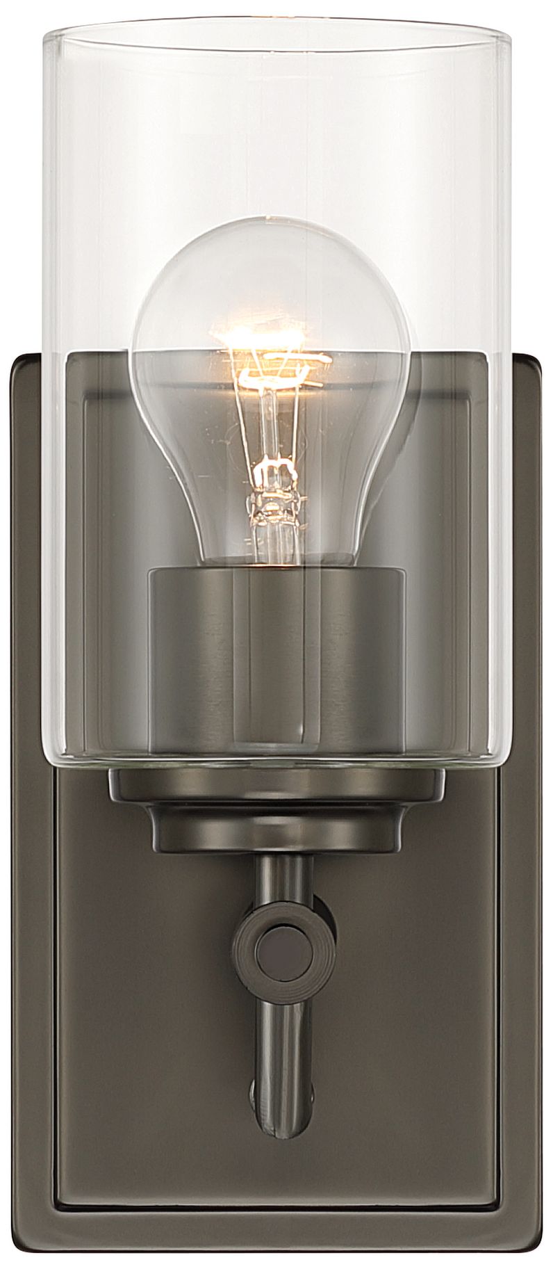 Minka-Lavery Binsly 1-Light 4.5-in Bath Sconce  Rustic Gun Metal with Shade