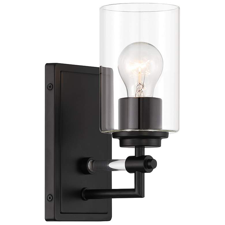 Image 2 Minka Lavery Binsly 1-Light 4.5-in Black Vanity with Clear Glass Shades more views