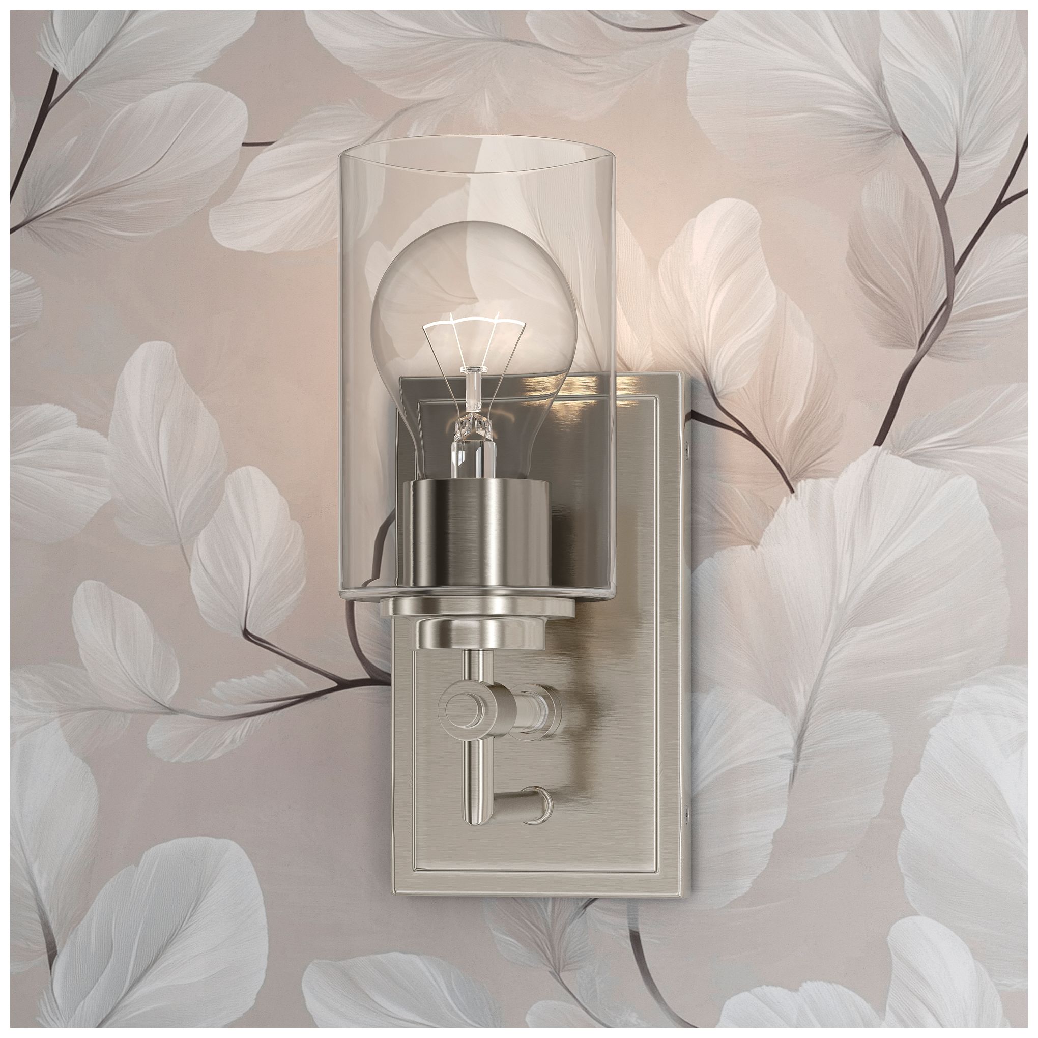Thumbnail2 of Minka-Lavery Binsly 1-Lt 4.5-in Bath Sconce Brushed Nickel with Clear Glass more views