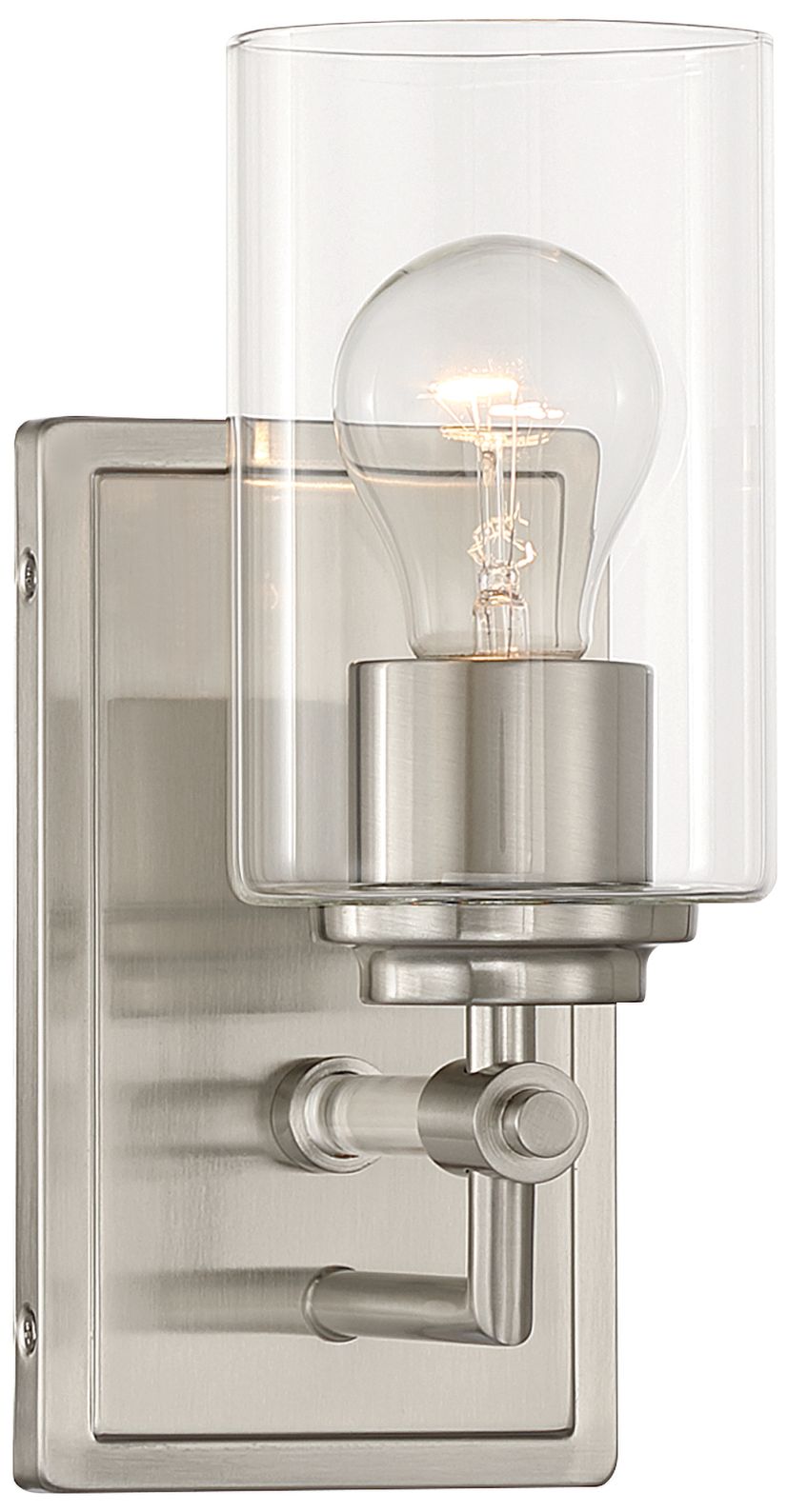 Minka-Lavery Binsly 1-Lt 4.5-in Bath Sconce Brushed Nickel with Clear Glass