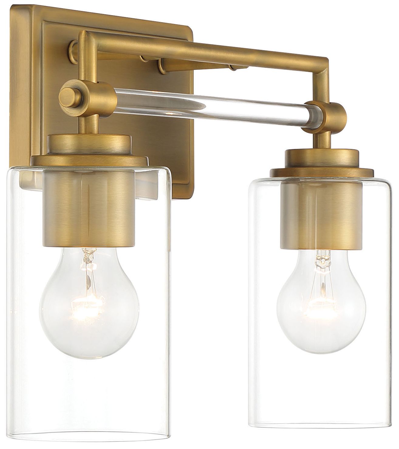 Image 2 Minka Lavery Binsly 2-Light 15.63-in Black Vanity with Clear Glass Shades more views