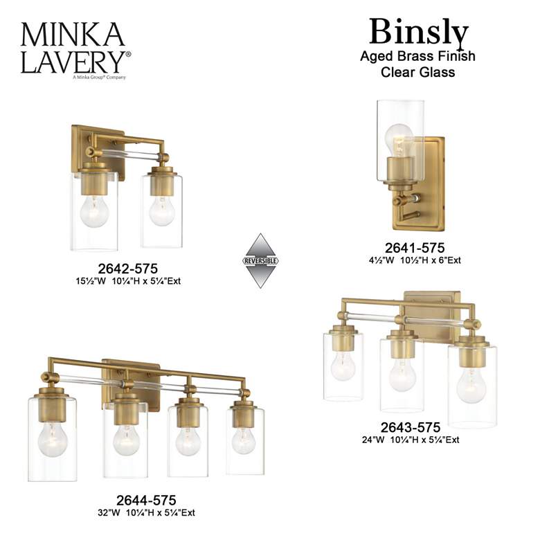 Image 7 Minka-Lavery Binsly 2-Light Aged Brass Bath Vanity more views