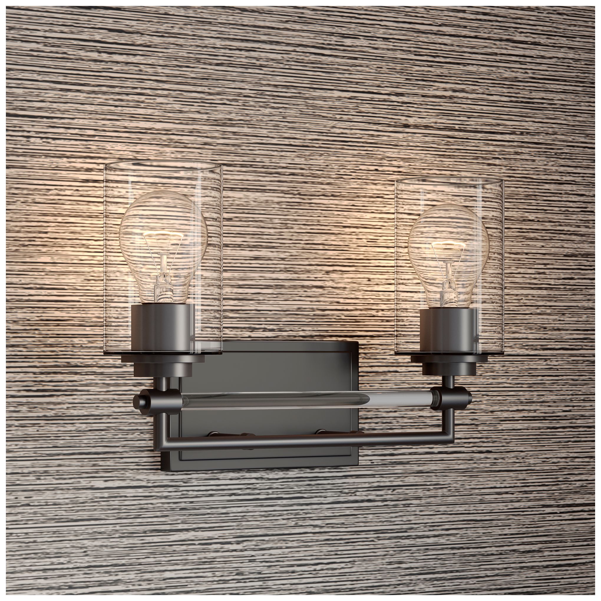 Image 2 Minka-Lavery Binsly 2-Lt 15.73-in Vanity  Rustic Gun Metal with Clear Glass more views