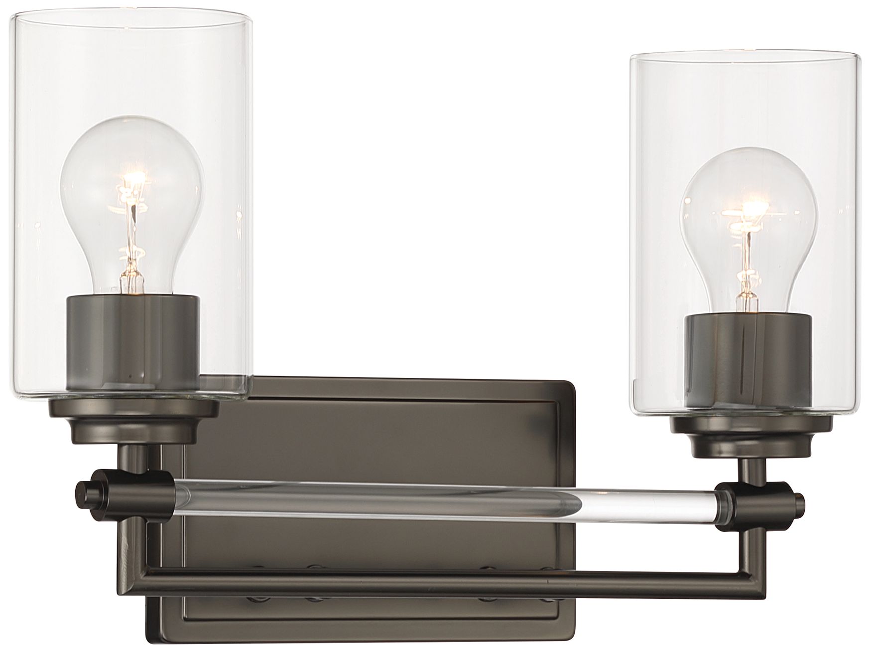 Image 3 Minka-Lavery Binsly 2-Lt 15.73-in Vanity  Rustic Gun Metal with Clear Glass more views