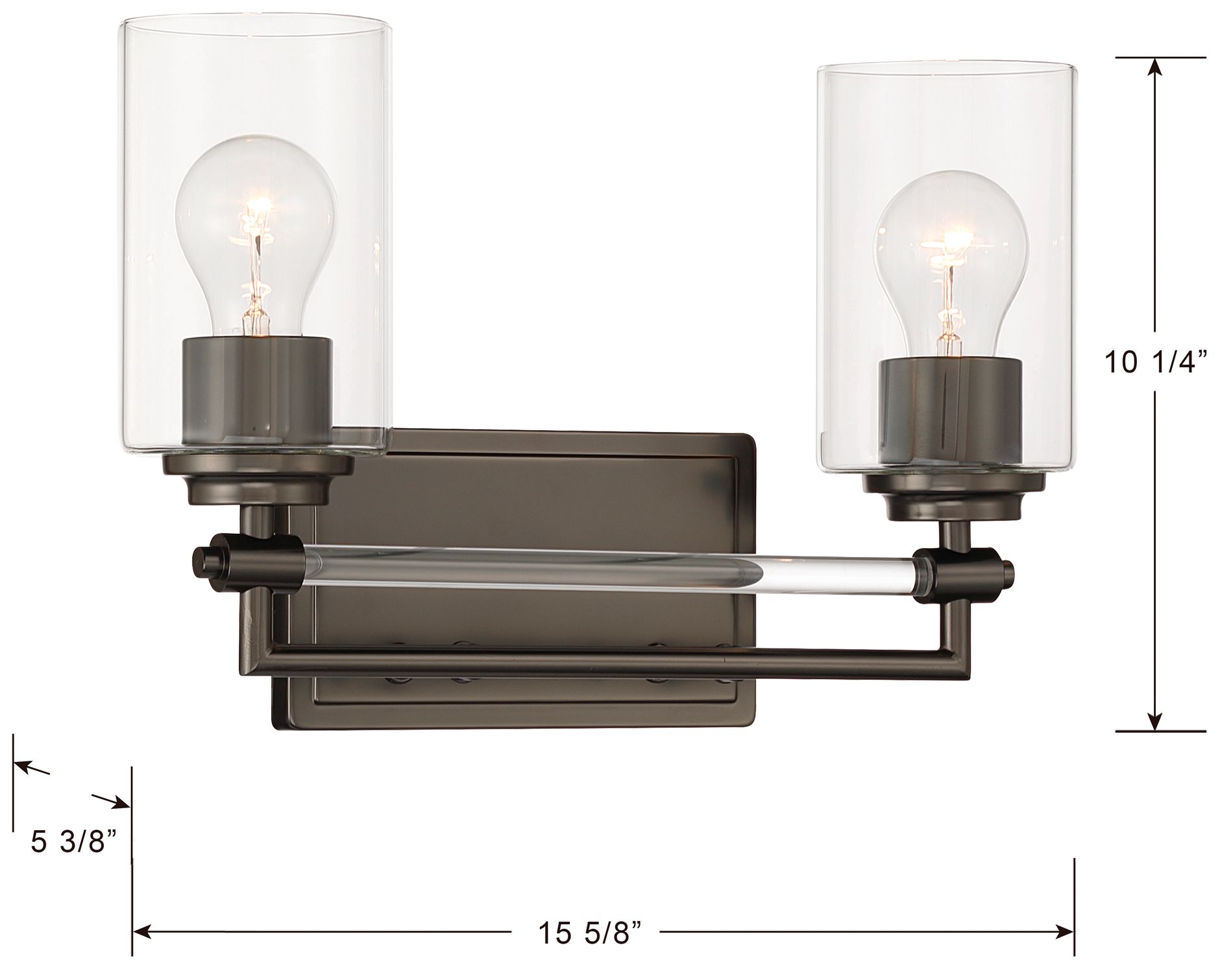 Image 6 Minka-Lavery Binsly 2-Lt 15.73-in Vanity  Rustic Gun Metal with Clear Glass more views