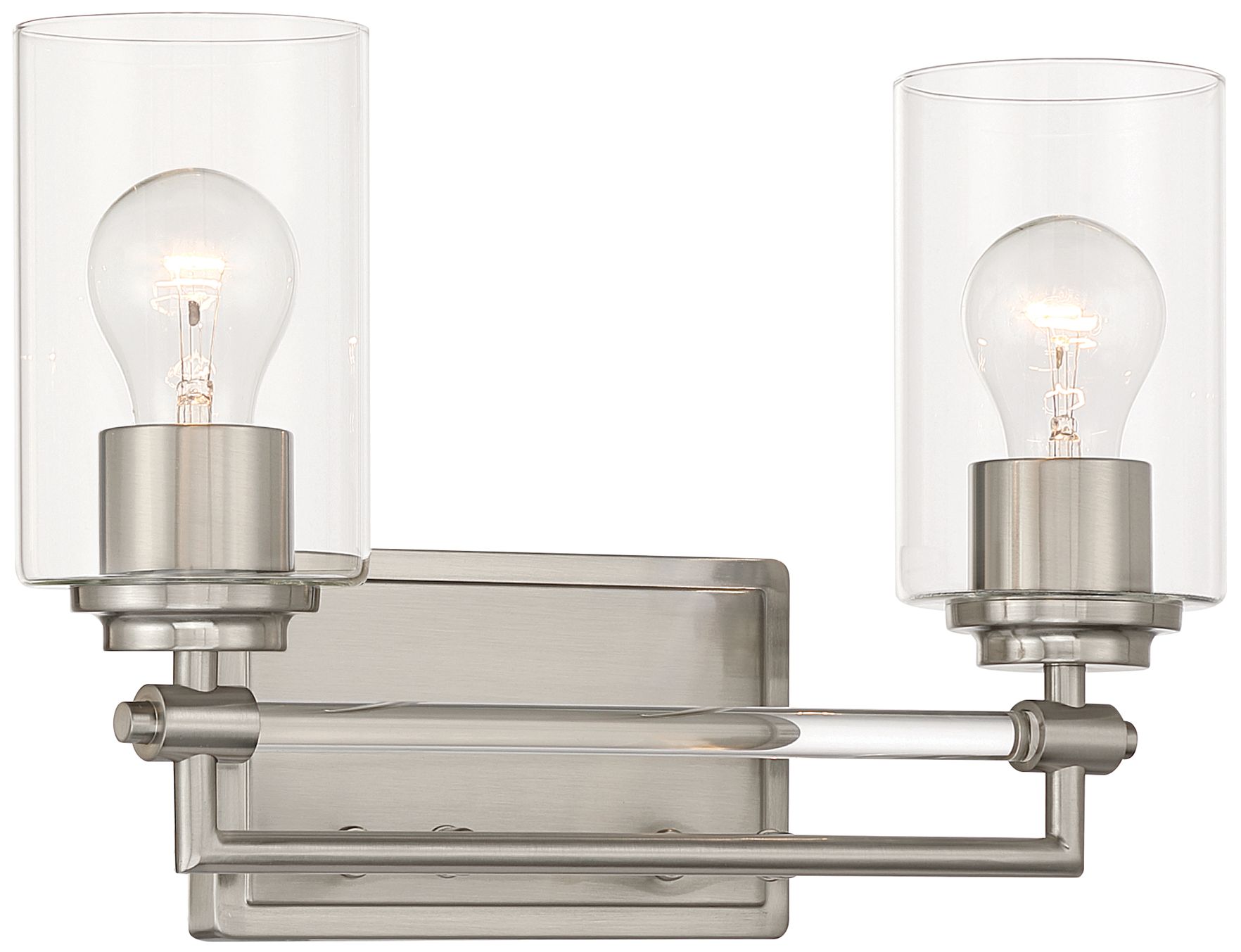Thumbnail1 of Minka-Lavery Binsly 2-Lt 15.75-in Vanity - Brushed Nickel with Clear Glass