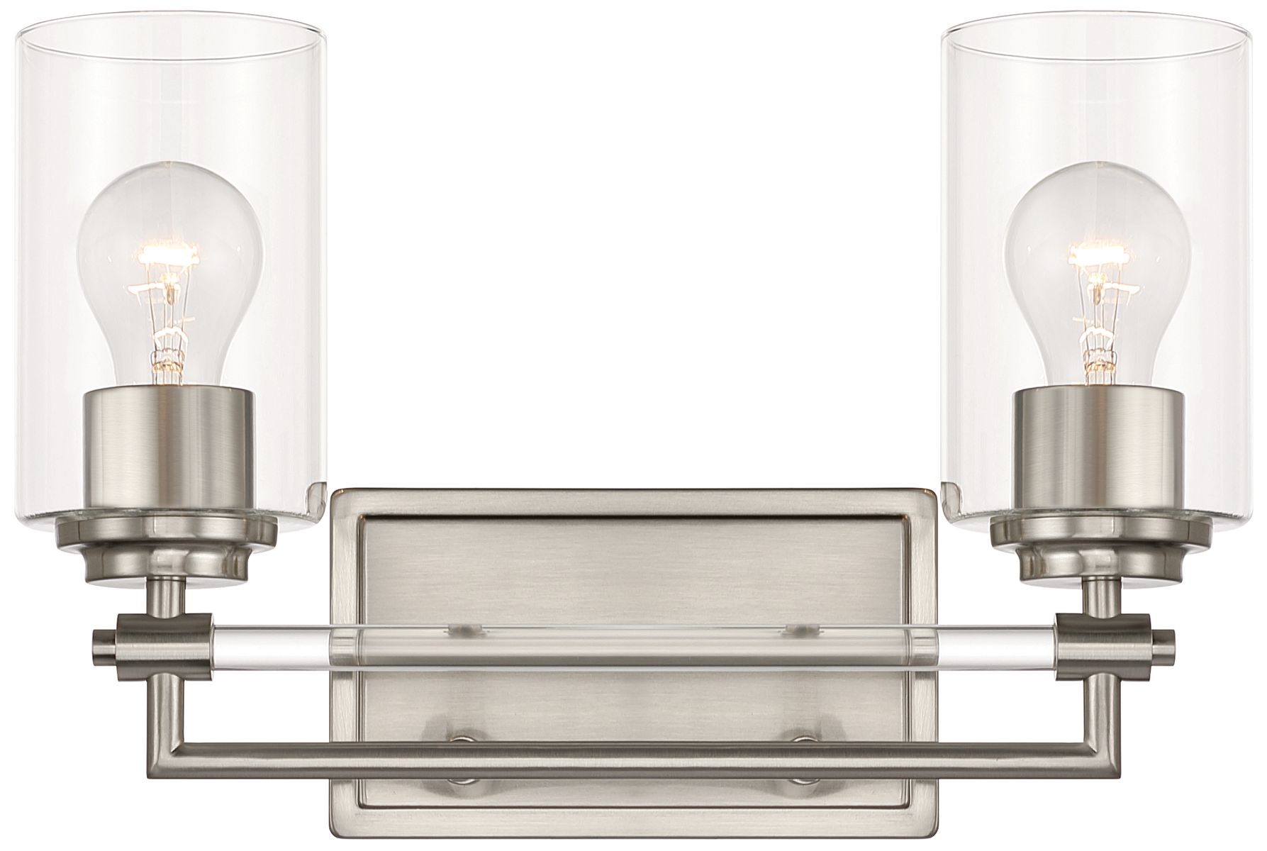 Minka-Lavery Binsly 2-Lt 15.75-in Vanity - Brushed Nickel with Clear Glass
