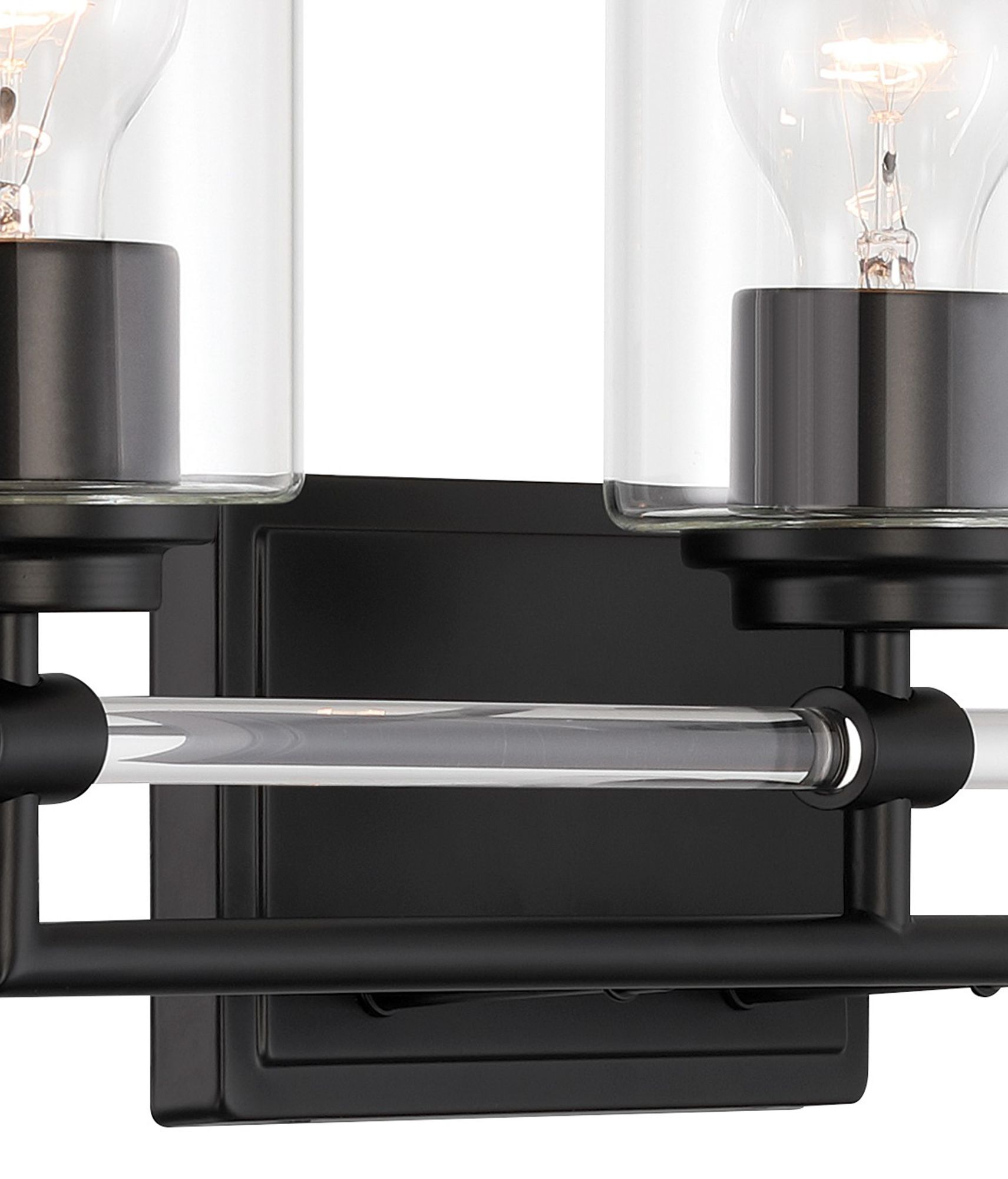 Image 3 Minka Lavery Binsly 3-Light 24-in Black Vanity with Clear Glass Shades more views