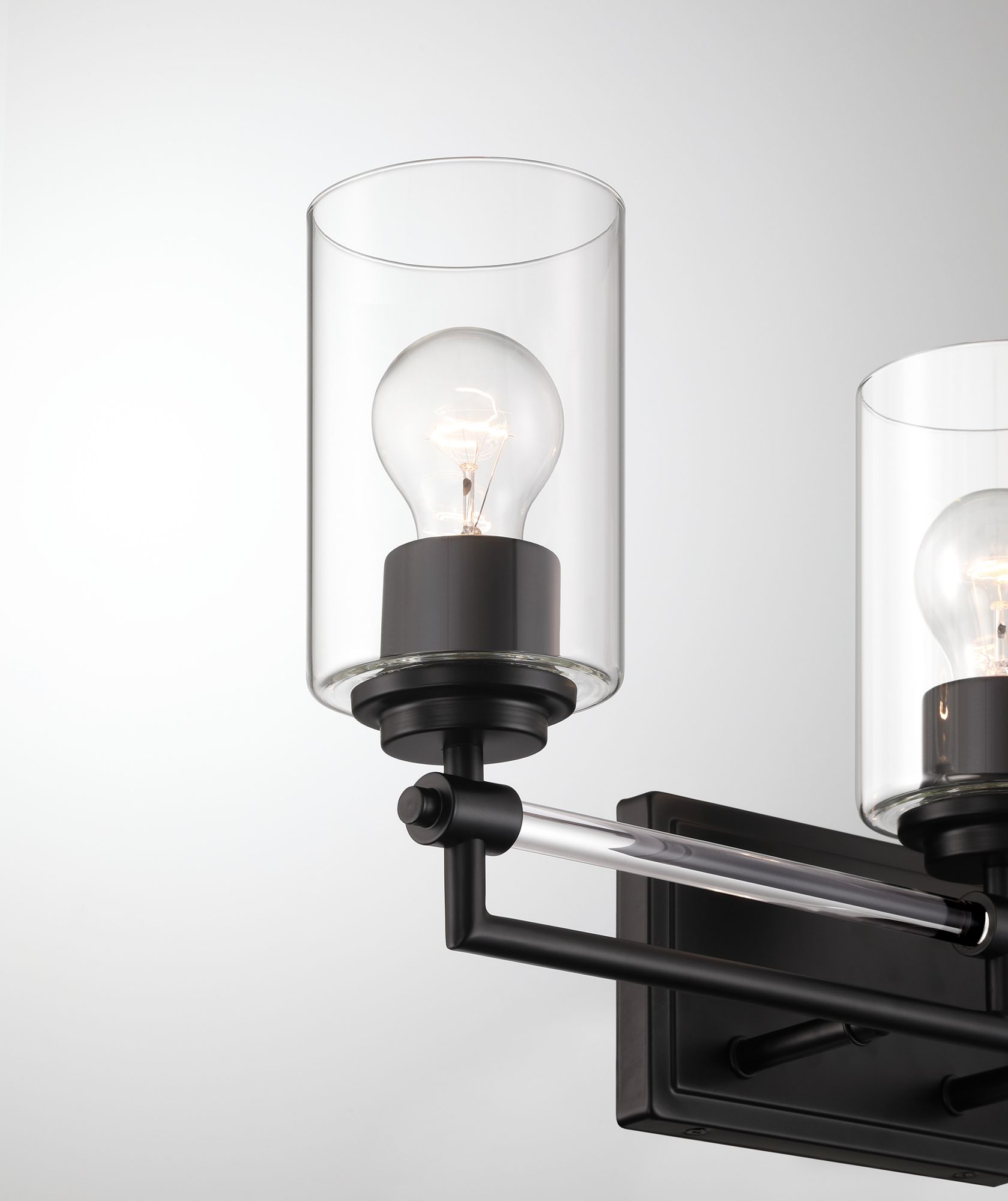 Image 5 Minka Lavery Binsly 3-Light 24-in Black Vanity with Clear Glass Shades more views