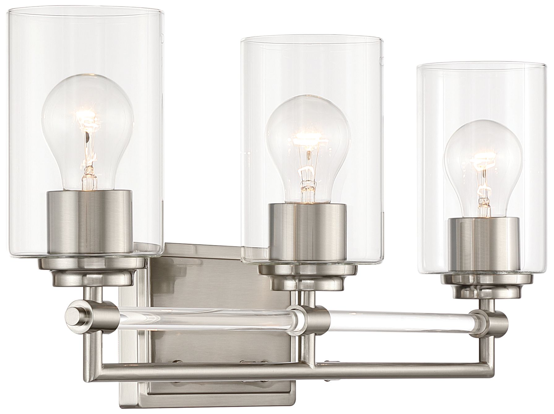 Minka-Lavery Binsly 3-Light 24-in Vanity - Brushed Nickel with Clear Glass