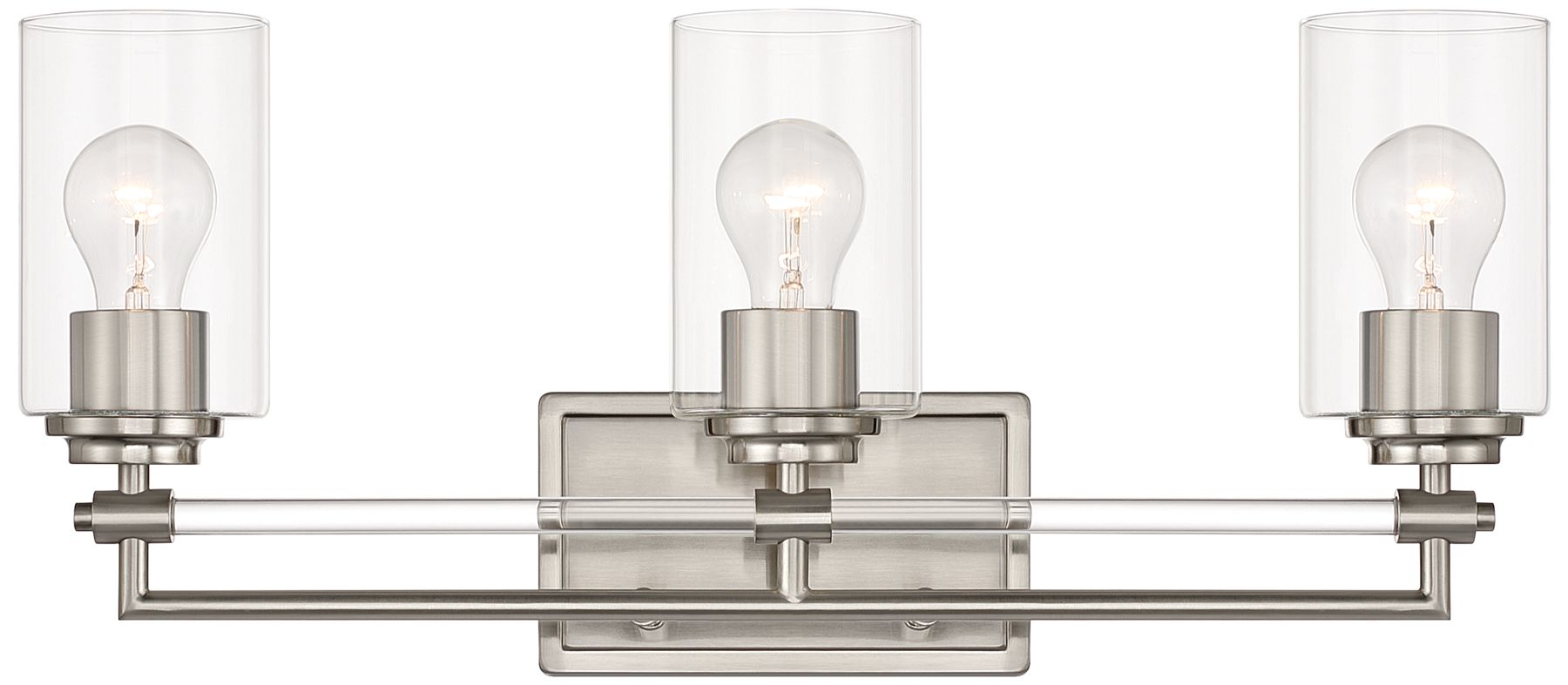 Minka-Lavery Binsly 3-Light 24-in Vanity - Brushed Nickel with Clear Glass