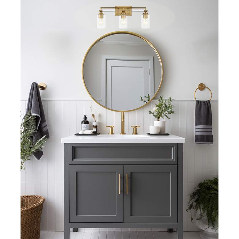 Image 2 Minka-Lavery Binsly 3-Light Aged Brass Bath Vanity more views