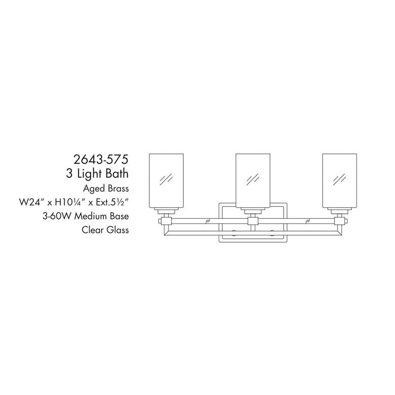 Image 5 Minka-Lavery Binsly 3-Light Aged Brass Bath Vanity more views